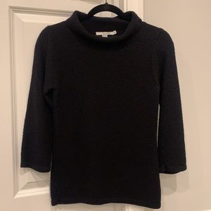 Boden Black Sweater 3/4 sleeve, wool blend Sz 4 EUC! Beautiful textured yarn🖤🖤
